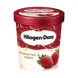 آيس كريم بالفراولة و الكريمة